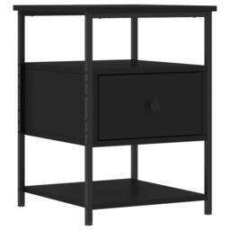 Berkfield Home Durable Bedside Cabinets 2 pcs Black 40x42x56 cm Engineered Wood - Size: 40 x 42 x 56 cm - thumbnail 1