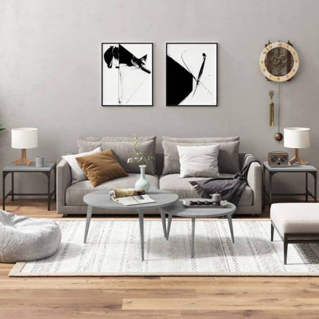 Berkfield Home Side Tables 2 pcs Grey Sonoma 40x40x35 cm Engineered Wood - Size: 40 x 40 x 35 cm - image 1