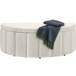 tectake Upholstered Bench Moon in Cream - thumbnail 2