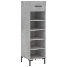 Berkfield Home Shoe Cabinet Concrete Grey 30x35x105 cm Engineered Wood - Size: 30 x 35 x 105 cm - thumbnail 3
