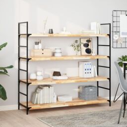 Berkfield Home Floating Shelf 140x40x4 cm Untreated Solid Wood Acacia in Brown - Size: 140 x 40 x 4 cm - thumbnail 1