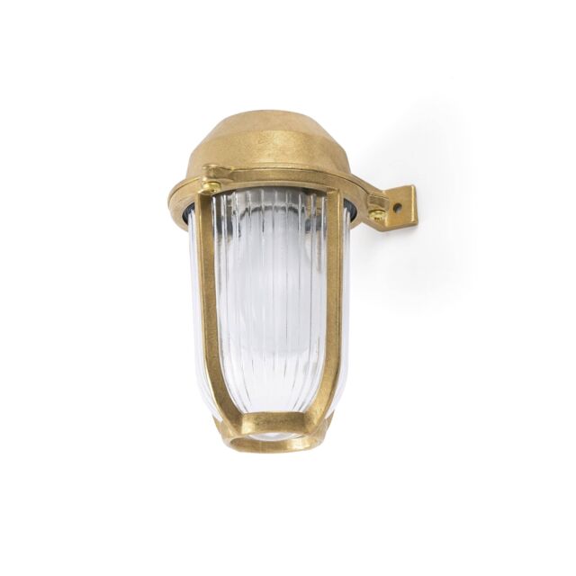 Netlighting Borda 1 Light Outdoor Wall Lantern Brass IP44 E27 in Yellow - image 1