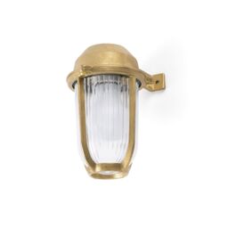 Netlighting Borda 1 Light Outdoor Wall Lantern Brass IP44 E27 in Yellow