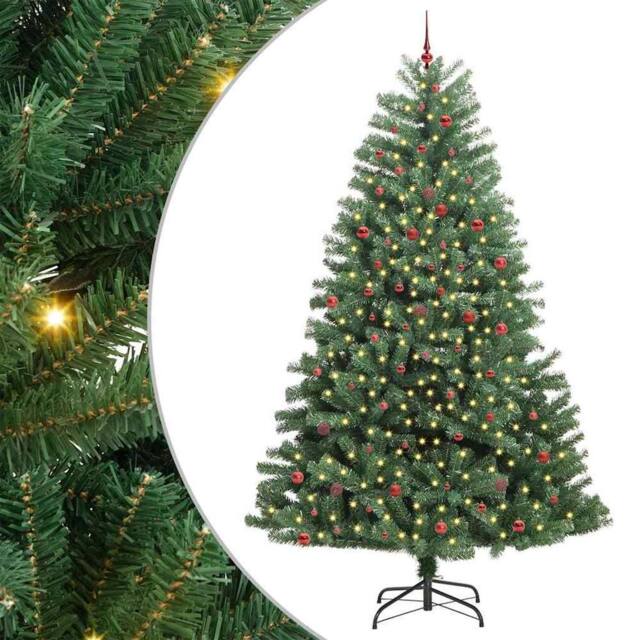 Berkfield Home Artificial Hinged Christmas Tree Green 300 cm PVC & Metal - image 1