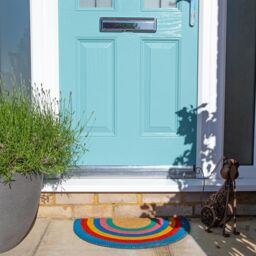 Nicola Spring Half Moon Coir Door Mats - 60 x 40cm - Rainbow Pastel Set of 2 - Size: 40 cm x 60 cm - thumbnail 6