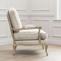 Voyage Maison Florence Natural Linen Country Chair in Walnut - thumbnail 4