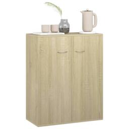 Berkfield Home Sideboard Sonoma Oak 60x30x75 cm Engineered Wood in Light Brown - Size: 60 x 30 x 75 cm - thumbnail 4