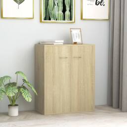 Berkfield Home Sideboard Sonoma Oak 60x30x75 cm Engineered Wood in Light Brown - Size: 60 x 30 x 75 cm - thumbnail 2