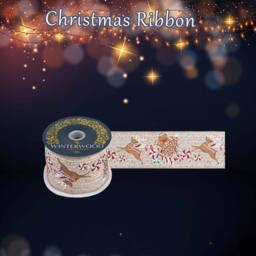 VFM e-Store Christmas Ribbon Garland 7cm x 10cm White X 1 - Size: 7 cm x 10 cm - thumbnail 3