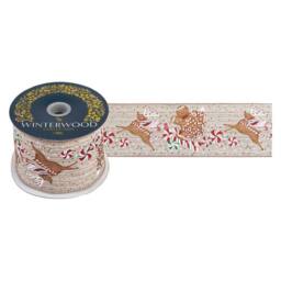 VFM e-Store Christmas Ribbon Garland 7cm x 10cm White X 1 - Size: 7 cm x 10 cm
