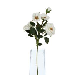 Hill Interiors The Natural Garden Collection Hedge Rose Artificial Flower in White - thumbnail 3
