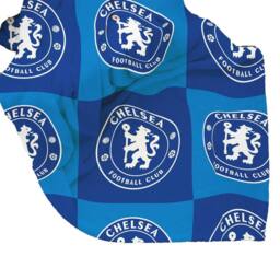 Chelsea FC Polyester Checkered Fleece Blanket in Blue - Size: Crib - thumbnail 4