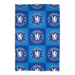 Chelsea FC Polyester Checkered Fleece Blanket in Blue - Size: Crib - thumbnail 1