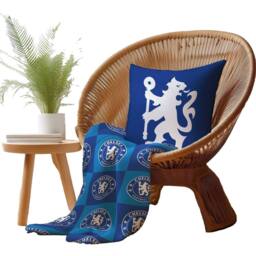 Chelsea FC Polyester Checkered Fleece Blanket in Blue - Size: Crib - thumbnail 2