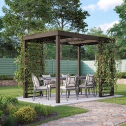 Rutland County Garden Furniture Ltd Panel Pergola - Wood - L240 x W300 cm - Rustic Brown - thumbnail 3