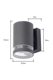 BHS Lighting Cinder Outdoor Down Wall Light with Photocell in Dark Grey - thumbnail 5