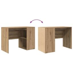 Berkfield Home Writing Desk Artisan oak Chipboard Medium Sleek Writing Desk in Brown - thumbnail 9