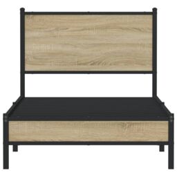 Berkfield Home Metal Bed Frame without Mattress Sonoma Oak 90x190 cm Single in Brown - thumbnail 5