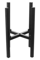 Living and Home Cross Adjustable Telescopic Metal Plant Stand Flower Pot Holder Detachable Rack Shelf in Black - thumbnail 3
