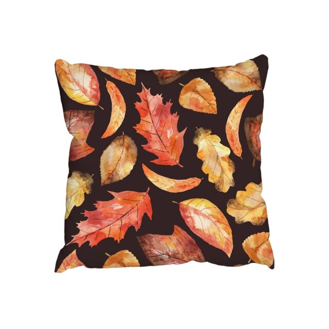 Benjamin Tate Design Bright Watercoloured autumnal leaves (Outdoor Cushion)