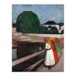 "Artery8 Young on the Bridge Munch Vintage Wall Art Print Poster - Size: W18"" x H24""" - thumbnail 1