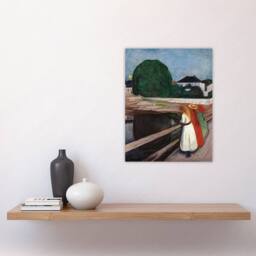 "Artery8 Young on the Bridge Munch Vintage Wall Art Print Poster - Size: W18"" x H24""" - thumbnail 4
