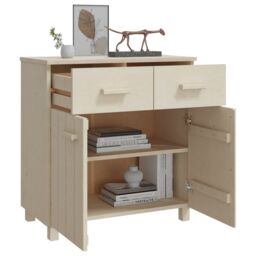 Berkfield Home Sideboard HAMAR Honey Brown 79x40x80 cm Solid Wood Pine - Size: 79 x 40 x 80 cm - thumbnail 6
