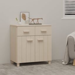 Berkfield Home Sideboard HAMAR Honey Brown 79x40x80 cm Solid Wood Pine - Size: 79 x 40 x 80 cm - thumbnail 1