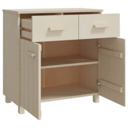 Berkfield Home Sideboard HAMAR Honey Brown 79x40x80 cm Solid Wood Pine - Size: 79 x 40 x 80 cm - thumbnail 5