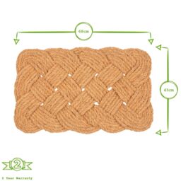 Nicola Spring Coir Knotted Door Mats - 68 x 43cm - Set of 2 in Brown - Size: 70 cm diameter - thumbnail 3