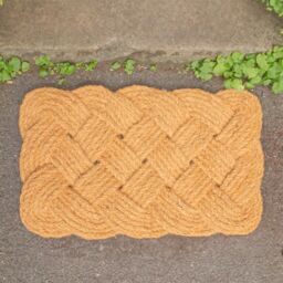 Nicola Spring Coir Knotted Door Mats - 68 x 43cm - Set of 2 in Brown - Size: 70 cm diameter - thumbnail 6