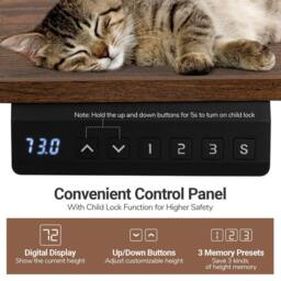 Costway Ergonomic Stand Up Desk 120x60CM Electric Standing Computer Desk in Black - Size: 120x60 cm - thumbnail 7