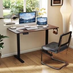 Costway Ergonomic Stand Up Desk 120x60CM Electric Standing Computer Desk in Black - Size: 120x60 cm - thumbnail 1