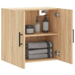 Berkfield Home Wall Cabinet Sonoma Oak 60x31x60 cm Engineered Wood in Brown - Size: 60 x 31 x 60 cm - thumbnail 4