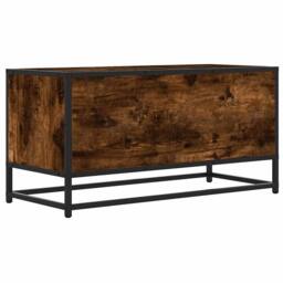 Berkfield Home TV Cabinet Smoked Oak 80x34.5x40 cm Engineered Wood & Metal in Brown - thumbnail 6