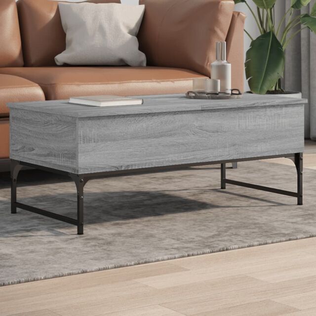 Berkfield Home Coffee Table Grey Sonoma 100x50x40 cm Engineered Wood & Metal - Size: 100 x 50 x 40 cm - image 1