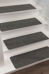 Living and Home 14 Pcs Non-Slip Self-Adhesive Stair Treads Slient (55 x 20 x 0.2cm) in Dark Grey - Size: 55 x 20 x 0.2 cm - thumbnail 1
