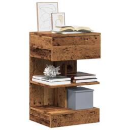 Berkfield Home Elegant Bedside Cabinets 2 pcs Old Wood 40x35x65 cm Engineered Wood in Brown - Size: 40 x 35 x 65 cm - thumbnail 2