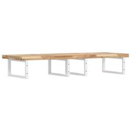 Berkfield Home Basin Shelf Wall Mounted Steel & Solid Wood Acacia in Brown - thumbnail 6
