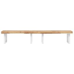Berkfield Home Basin Shelf Wall Mounted Steel & Solid Wood Acacia in Brown - thumbnail 4
