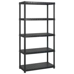 Berkfield Home Storage Shelf 5-Tier Black 183x45.7x185 cm Plastic - thumbnail 3