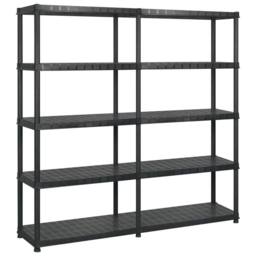 Berkfield Home Storage Shelf 5-Tier Black 183x45.7x185 cm Plastic - thumbnail 2