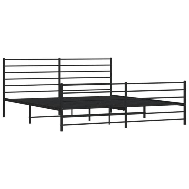 Berkfield Home Metal Bed Frame with Headboard & Footboard Black 200x200 cm - image 1