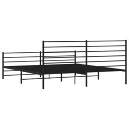 Berkfield Home Metal Bed Frame with Headboard & Footboard Black 200x200 cm - thumbnail 8