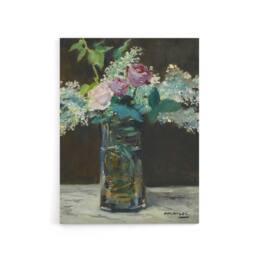 "Artery8 Vase of White Lilacs & Roses Manet Vintage Canvas Wall Art - Size: W18"" x H24""" - thumbnail 1