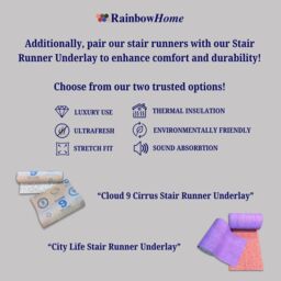RainbowHome Herringbone New England Grey Stair Runner with Black Cotton Border - Size: 55 cm x 700 cm - thumbnail 3