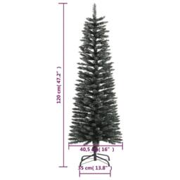 Berkfield Home Beautiful Artificial Slim Christmas Tree with Stand Green 120 cm PVC - thumbnail 7