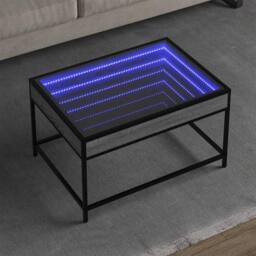 Berkfield Home Coffee Table with Infinity LED Grey Sonoma 70x50x41 cm - Size: 70 x 50 x 41 cm - thumbnail 2