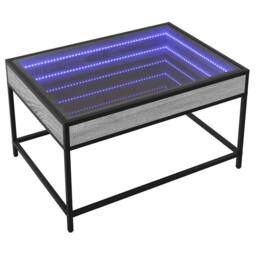 Berkfield Home Coffee Table with Infinity LED Grey Sonoma 70x50x41 cm - Size: 70 x 50 x 41 cm - thumbnail 3