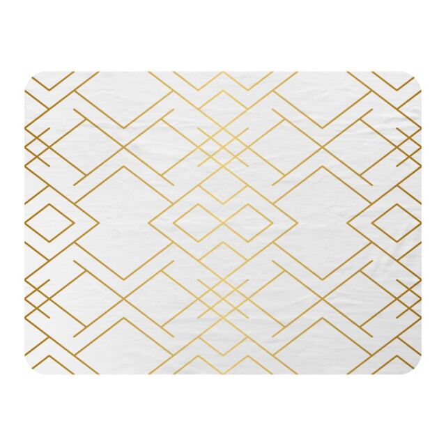 Benjamin Tate Design Golden Geo Pattern Blanket in Natural - Size: 120 cm x 150 cm - image 1